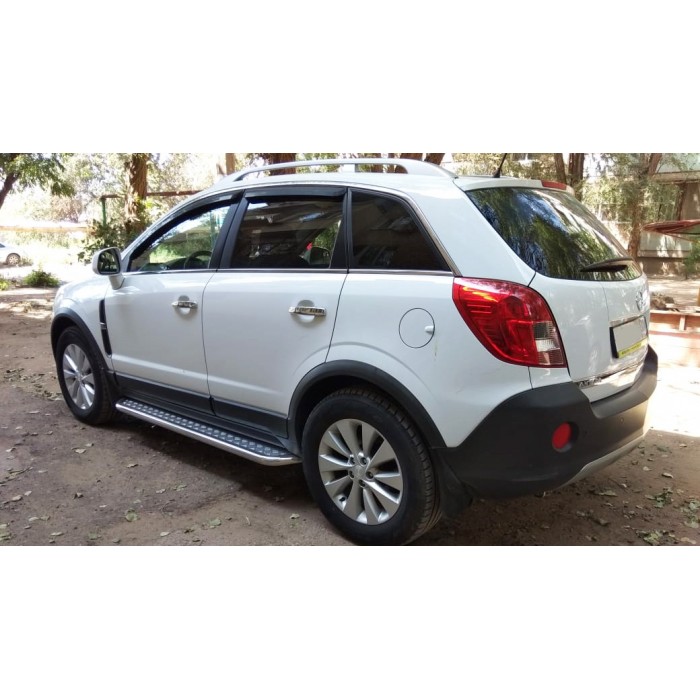 Пороги с площадкой алюминиевый лист для Opel Antara 2010-2018