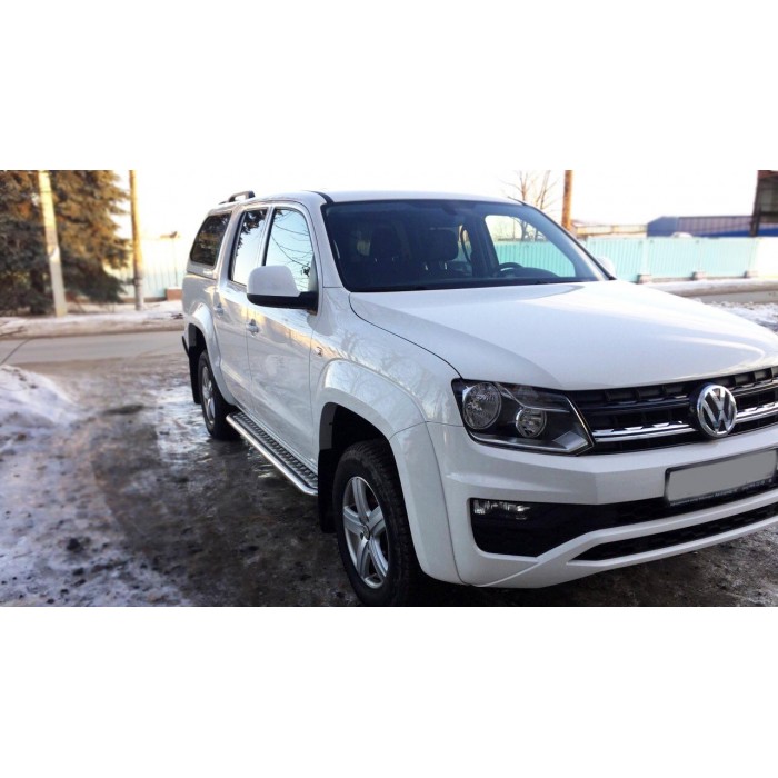 Пороги с площадкой алюминиевый лист для Volkswagen Amarok 2010-2016