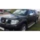 Пороги с площадкой чёрный алюминиевый лист для Nissan Navara D40 2005-2015