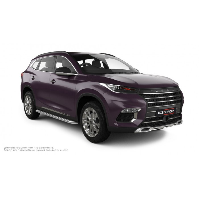 Пороги алюминиевые с нержавеющей площадкой для Exeed TXL 2020-2024