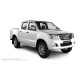 Пороги алюминиевые с нержавеющей площадкой для Toyota Hilux 2011-2015