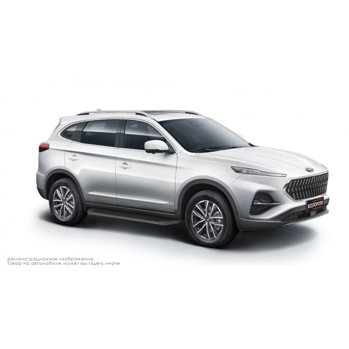 Пороги алюминиевые в полоску для  JAC S7 2020-2024