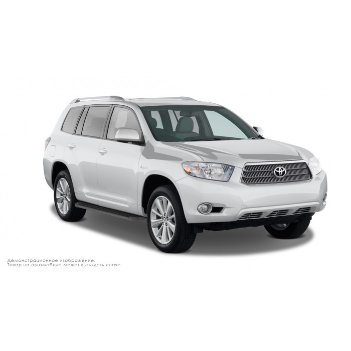 Пороги алюминиевые в полоску для Toyota Highlander 2007-2010