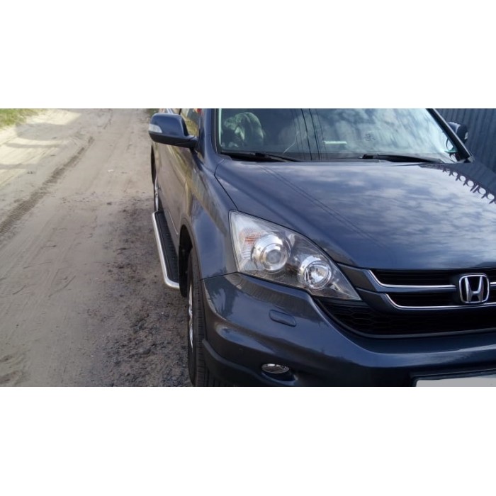 Пороги с площадкой алюминиевый лист для Honda CR-V 2007-2012