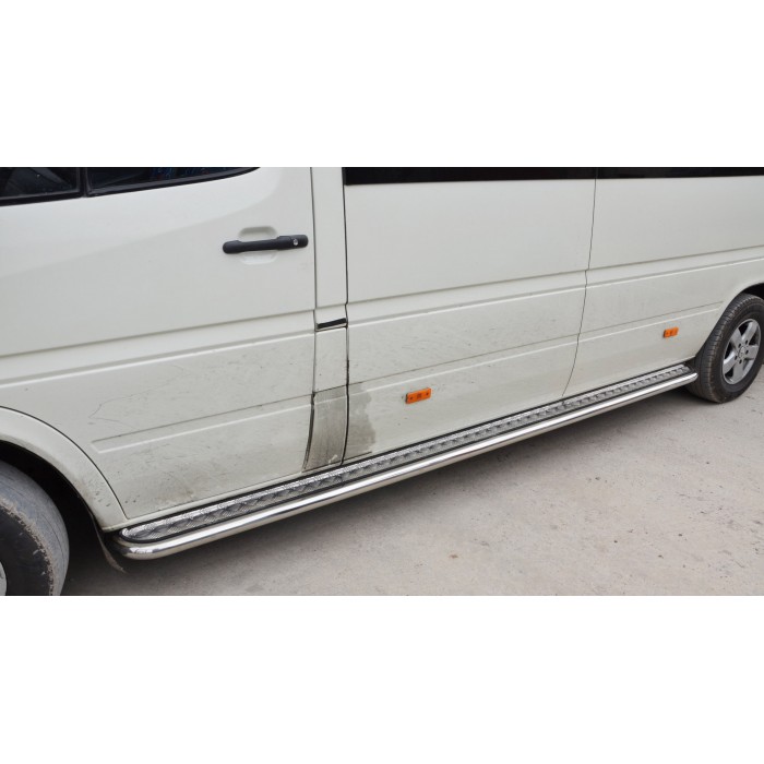 Пороги с площадкой алюминиевый лист для Mercedes Sprinter 1995-2006
