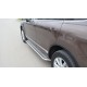 Пороги с площадкой чёрный алюминиевый лист для Volkswagen Touareg 2014-2017