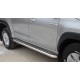 Пороги с площадкой чёрный алюминиевый лист для Toyota Hilux 2020-2024