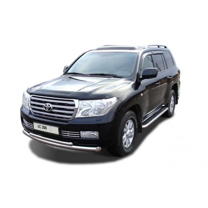Пороги с площадкой чёрный алюминиевый лист для Toyota Land Cruiser 200 2012-2015 для Toyota Land Cruiser 200 2012-2015