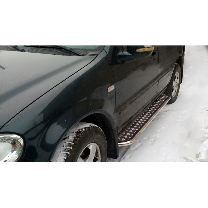 Пороги с площадкой алюминиевый лист для Mercedes ML W163 1997-2004