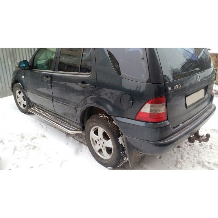 Пороги с площадкой алюминиевый лист для Mercedes ML W163 1997-2004