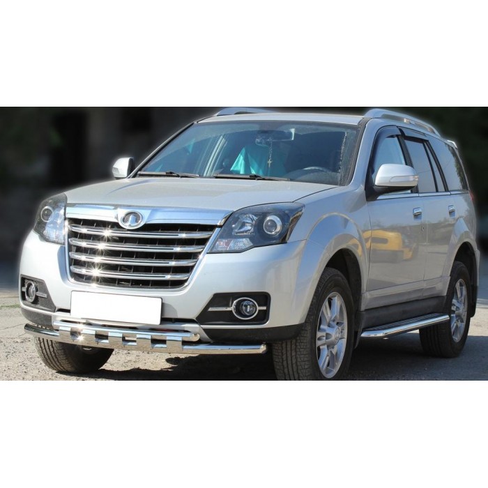 Пороги с площадкой алюминиевый лист для Derways Hower H3 2017-2018