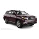 Пороги алюминиевые чёрные для Toyota Highlander 2007-2010