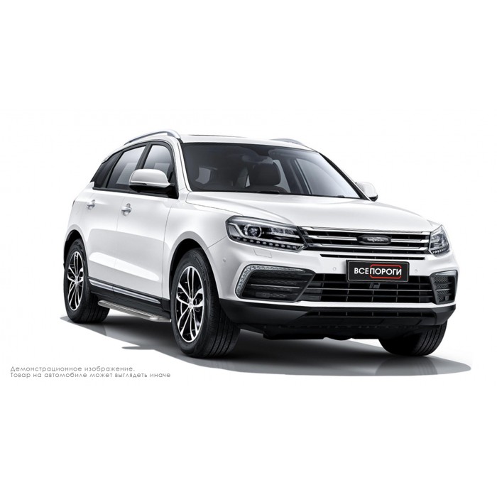 Пороги с площадкой нержавеющий лист с проступью для Zotye Coupa 2018-2024