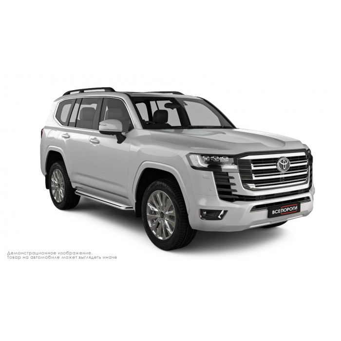 Пороги с площадкой алюминиевый лист для Toyota Land Cruiser 300 2021-2024