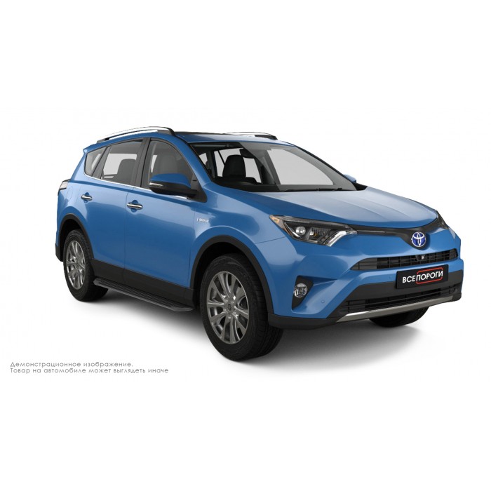 Пороги алюминиевые в полоску для Toyota RAV4 2013-2015