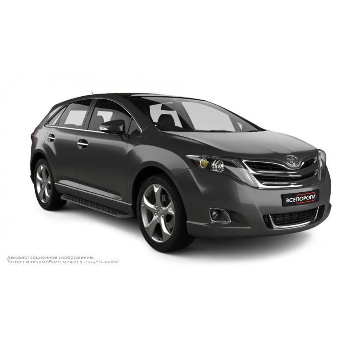 Пороги алюминиевые в полоску для Toyota Venza 2012-2017