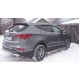 Пороги с площадкой чёрный алюминиевый лист для Hyundai Santa Fe 2015-2018