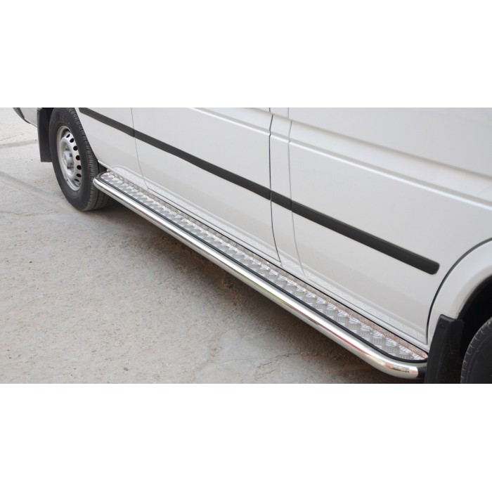 Пороги с площадкой алюминиевый лист для Mercedes Sprinter 1995-2006