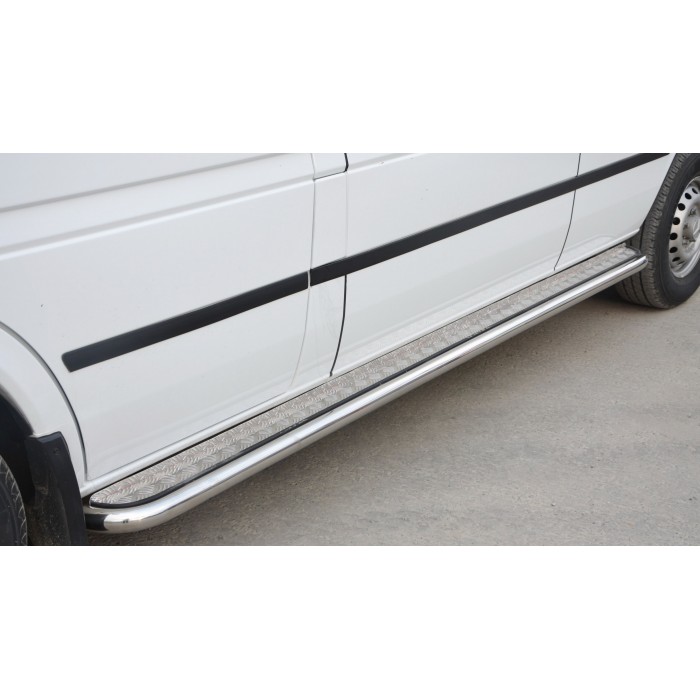 Пороги с площадкой алюминиевый лист для Mercedes Sprinter 1995-2006