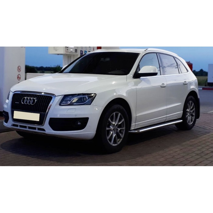 Пороги с площадкой алюминиевый лист кроме S-line для Audi Q5 2008-2016