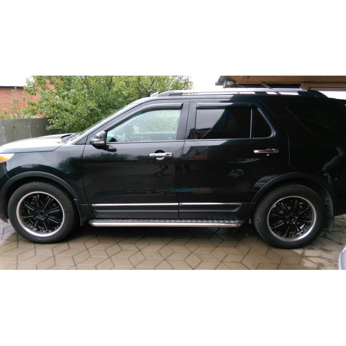 Пороги с площадкой алюминиевый лист для Ford Explorer 2011-2015