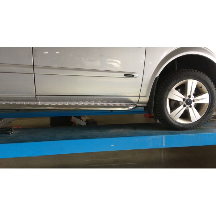 Пороги с площадкой алюминиевый лист для Mercedes Vito W447 2014-2024