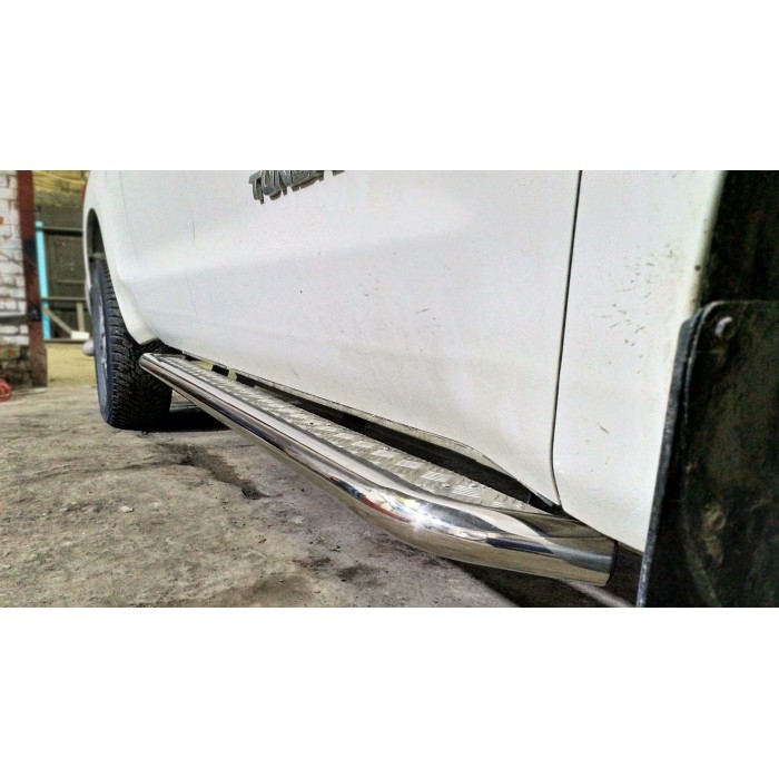 Пороги с площадкой алюминиевый лист для Toyota Tundra 2006-2021