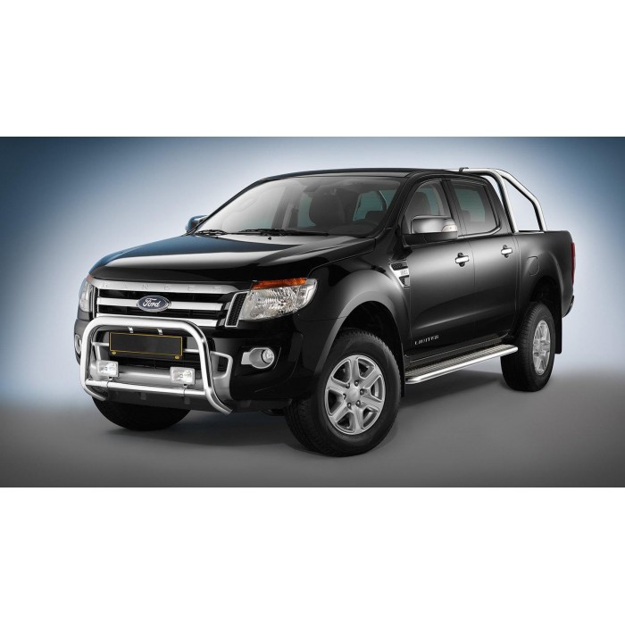 Пороги с площадкой алюминиевый лист для Ford Ranger 2012-2015