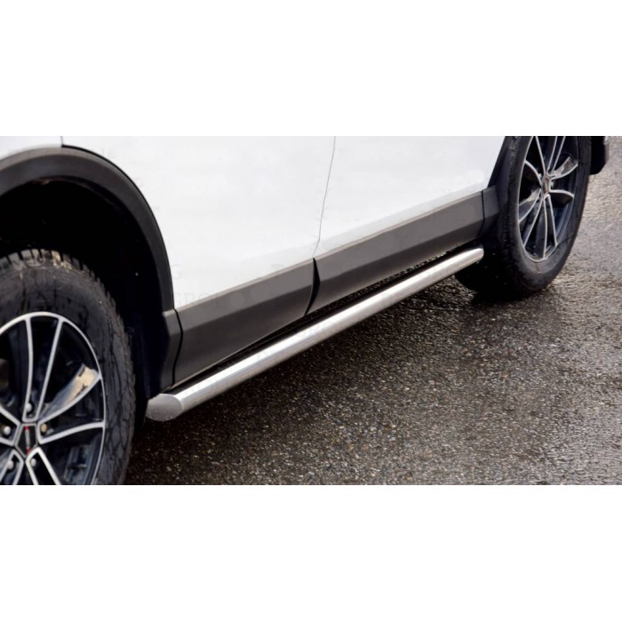 Пороги с площадкой чёрный алюминиевый лист для Toyota RAV4 2015-2019
