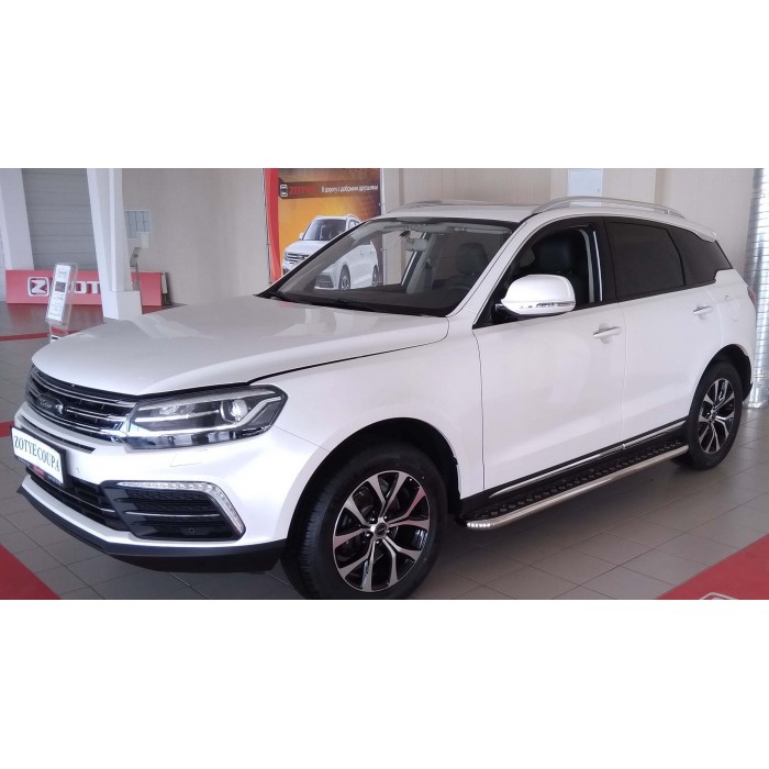 Пороги с площадкой алюминиевый лист для Zotye Coupa 2018-2024