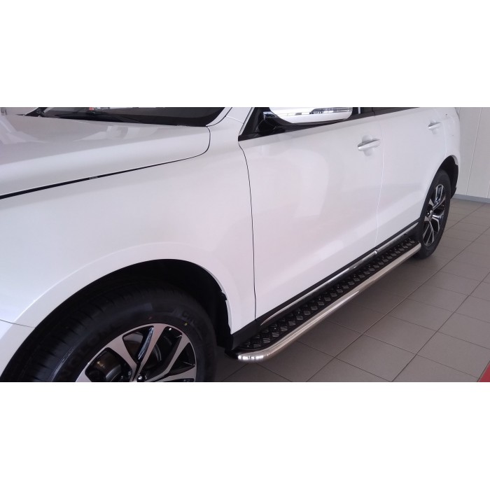 Пороги с площадкой алюминиевый лист для Zotye Coupa 2018-2024