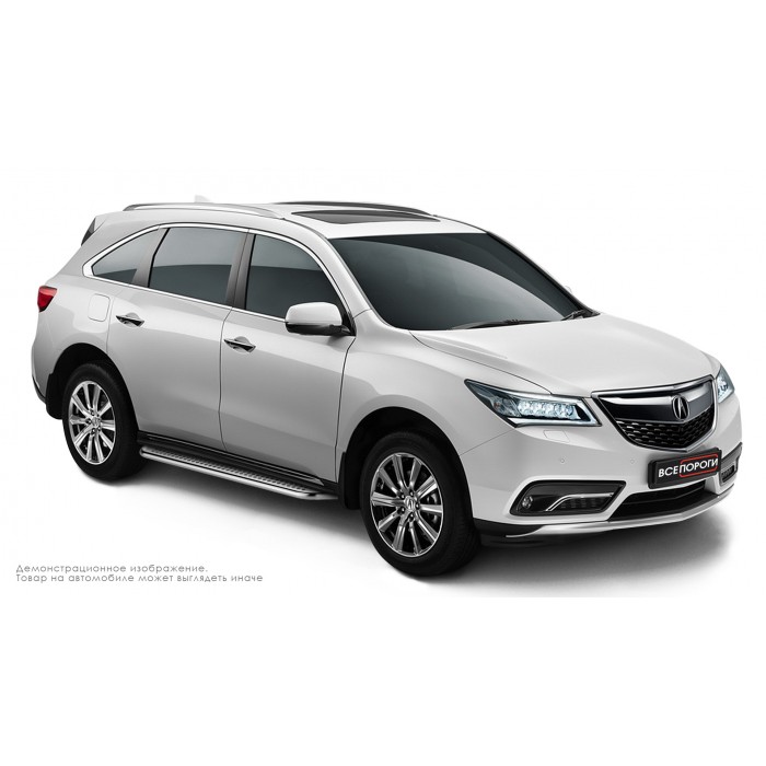Пороги с площадкой нержавеющий лист с проступью для Acura MDX 2013-2020