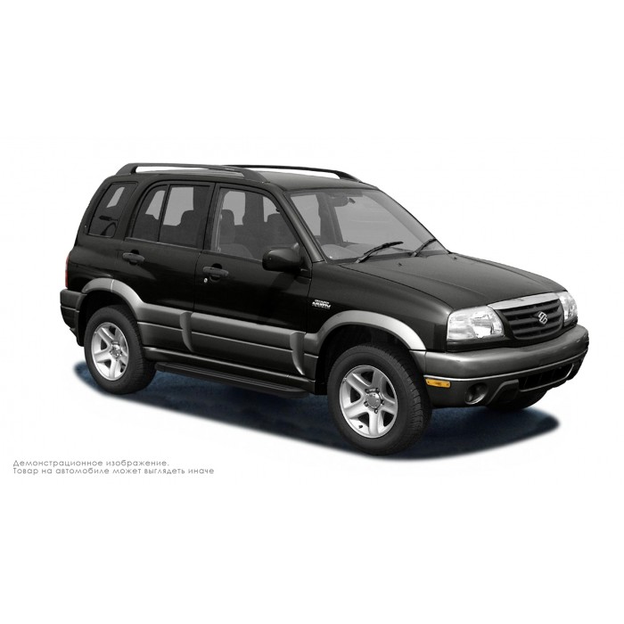 Пороги алюминиевые чёрные для Suzuki Escudo 1997-2005