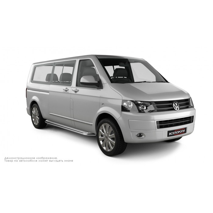 Пороги с площадкой нержавеющий лист для Volkswagen Transporter 2003-2015