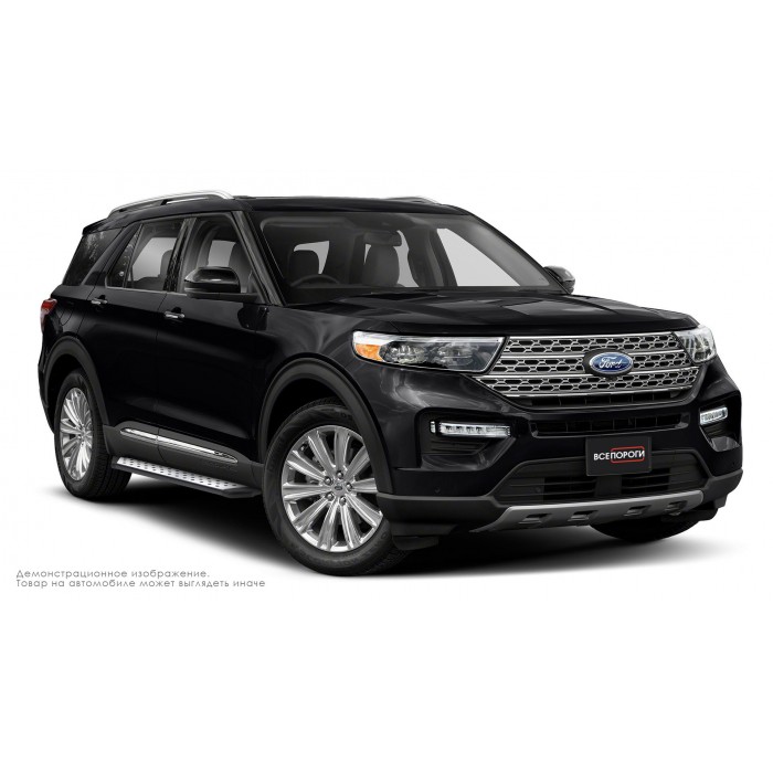 Пороги алюминиевые ОЕМ BMW-стиль для Ford Explorer 2015-2017