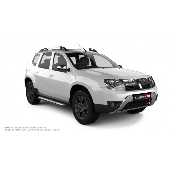 Пороги алюминиевые ОЕМ BMW-стиль для Renault Duster 2011-2015