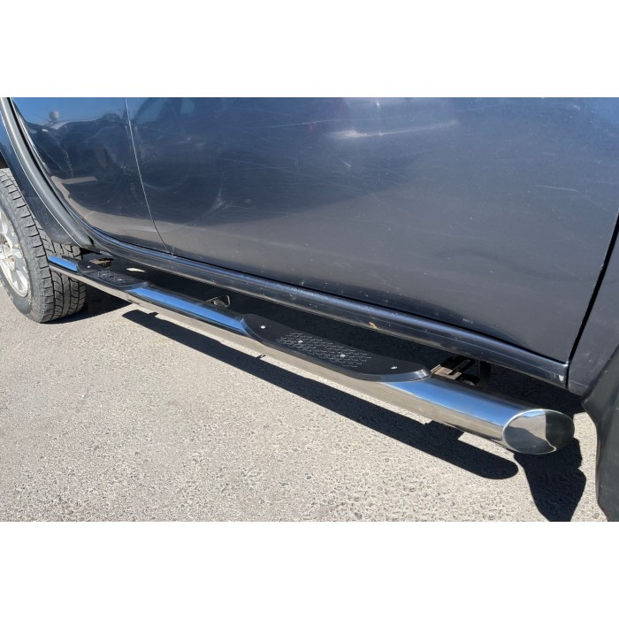 Пороги труба с накладками для Mitsubishi L200 2006-2019