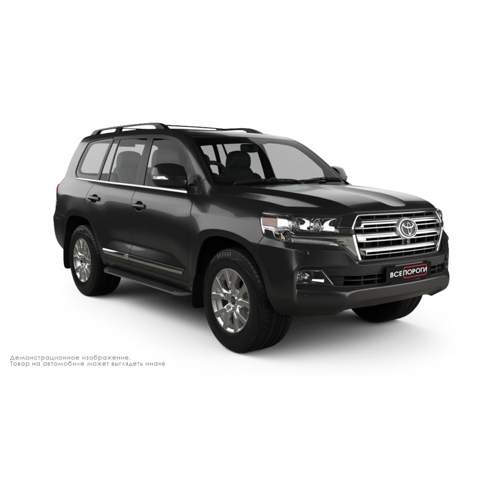 Пороги алюминиевые в полоску для Toyota Land Cruiser 200 Executive Lounge 2018-2020