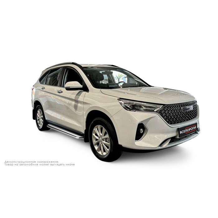 Пороги с площадкой алюминиевый лист для Haval M6 2021-2024