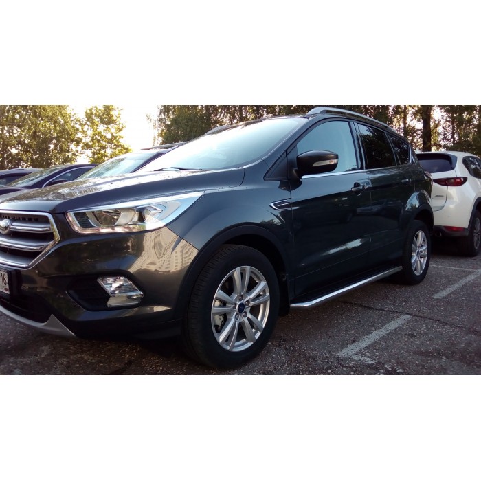 Пороги с площадкой алюминиевый лист для Ford Kuga 2016-2024
