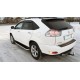 Пороги с площадкой чёрный алюминиевый лист для Lexus RX-350/400h 2003-2008