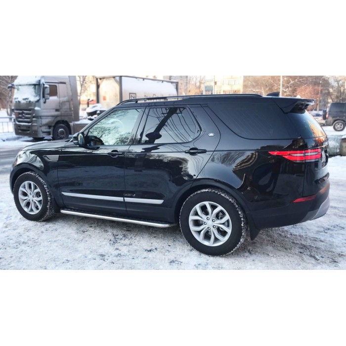 Пороги с площадкой алюминиевый лист для Land Rover Discovery 2017-2024