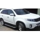 Пороги с площадкой чёрный алюминиевый лист для Kia Sorento 2012-2020