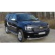 Пороги с площадкой чёрный алюминиевый лист для Chevrolet Tahoe 2016-2021