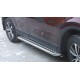 Пороги с площадкой чёрный алюминиевый лист для Audi Q5 2016-2024