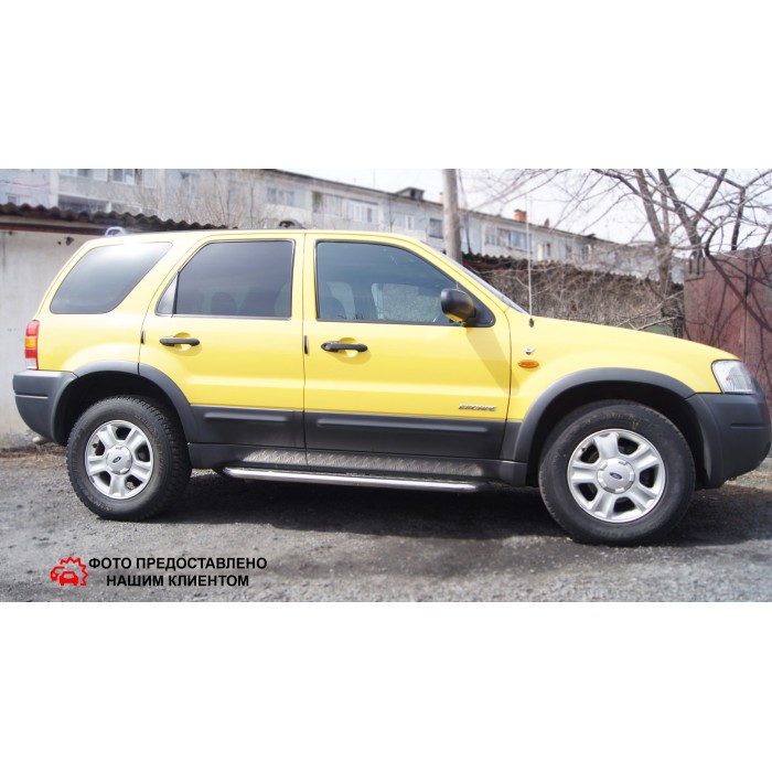 Пороги с площадкой алюминиевый лист для Ford Escape 2000-2007
