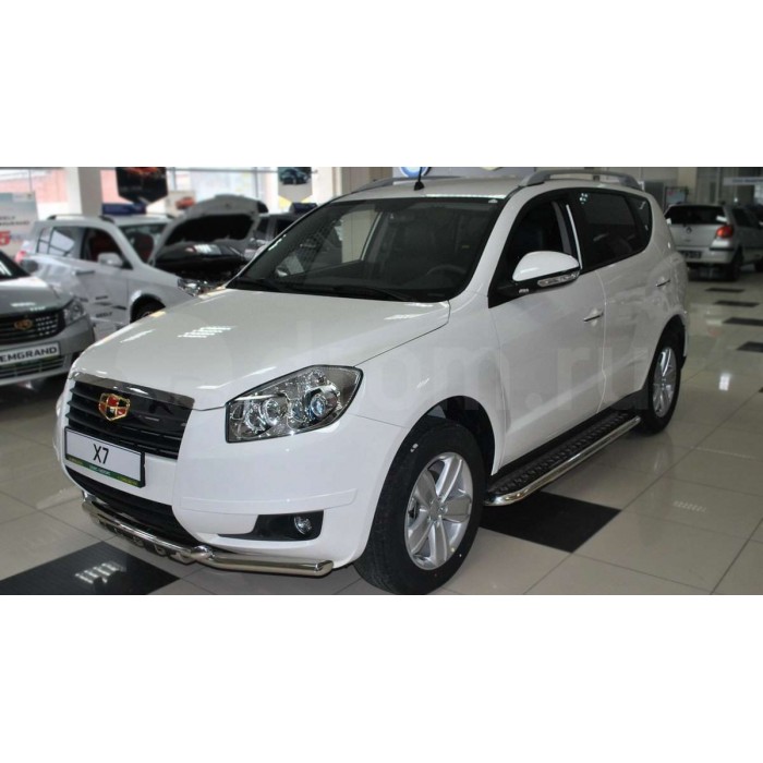 Пороги с площадкой алюминиевый лист для Geely Emgrand X7 2013-2018