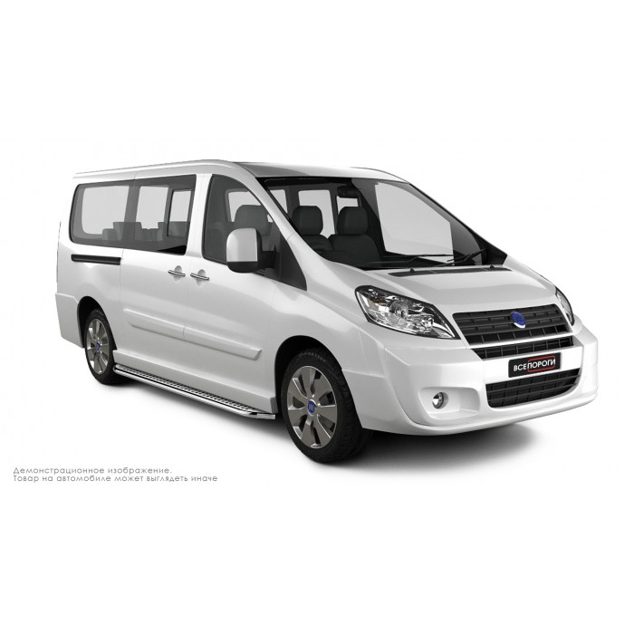Пороги с площадкой нержавеющий лист с проступью для Fiat Scudo 2007-2016