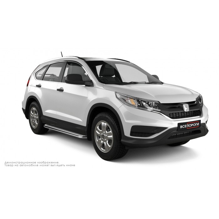 Пороги с площадкой нержавеющий лист с проступью для Honda CR-V 2012-2017