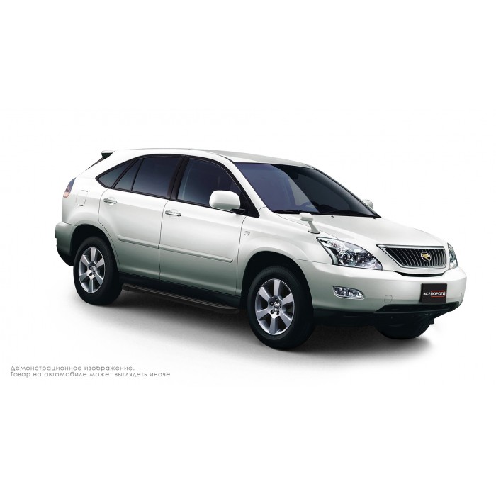 Пороги алюминиевые чёрные для Toyota Harrier 2003-2013